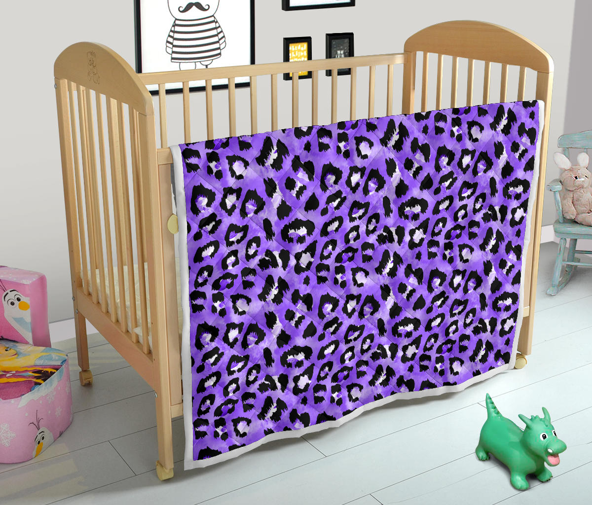 Leopard Purple Skin Print Quilt Bedspread