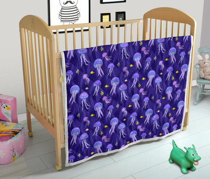 Jellyfish Style Print Quilt Bedspread