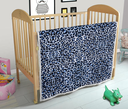 Leopard Blue Skin Print Quilt Bedspread