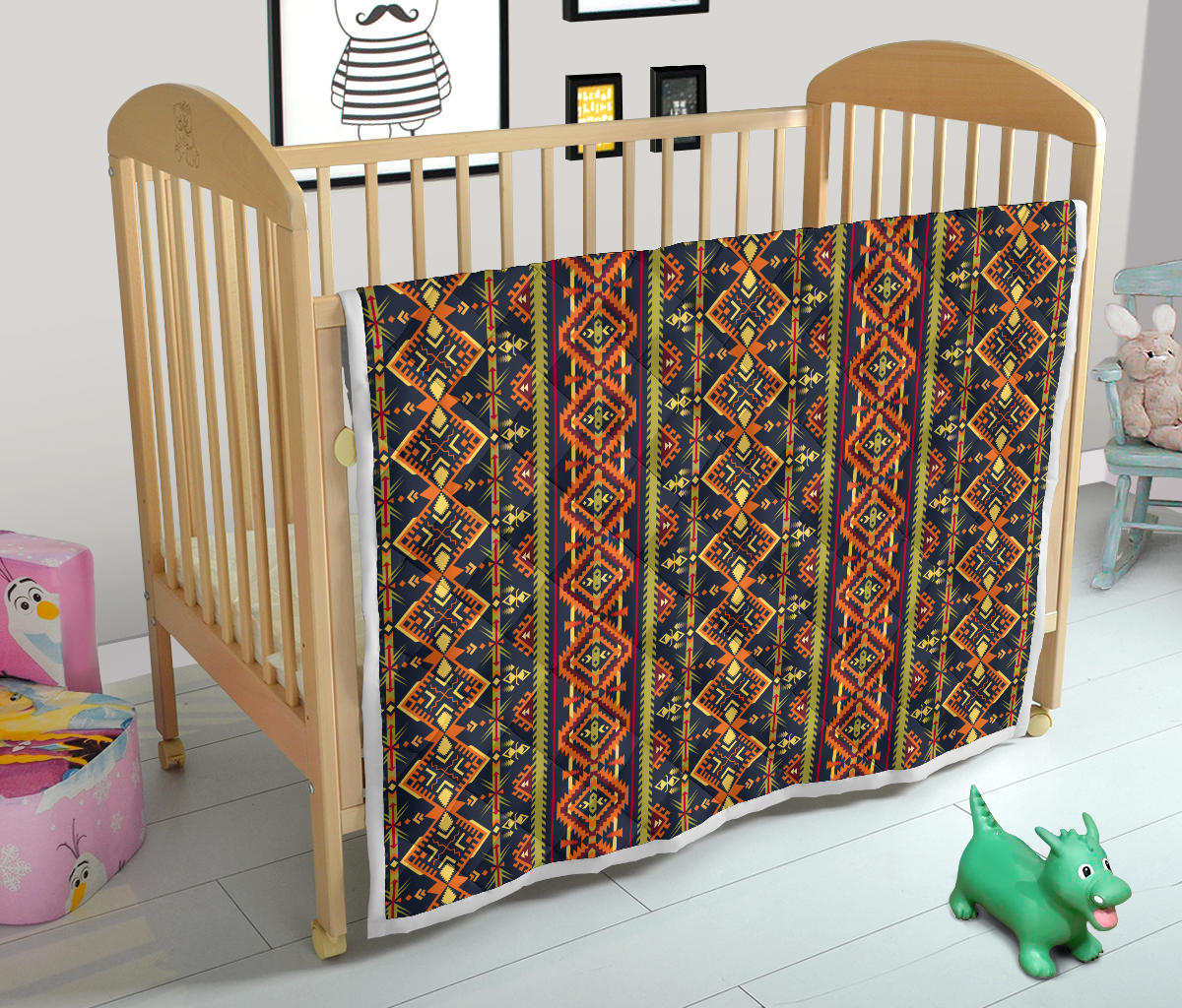 Kente Classic Design African Print Quilt Bedspread