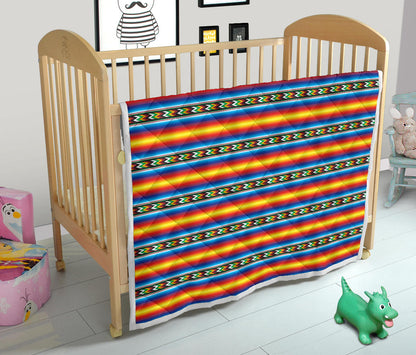 Mexican Blanket ZigZag Print Pattern Quilt Bedspread