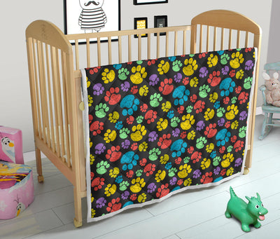 Paw Colorful Print Quilt Bedspread