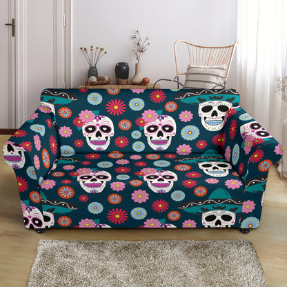 Sugar Skull Print Design LKS308 Loveseat Couch Slipcover