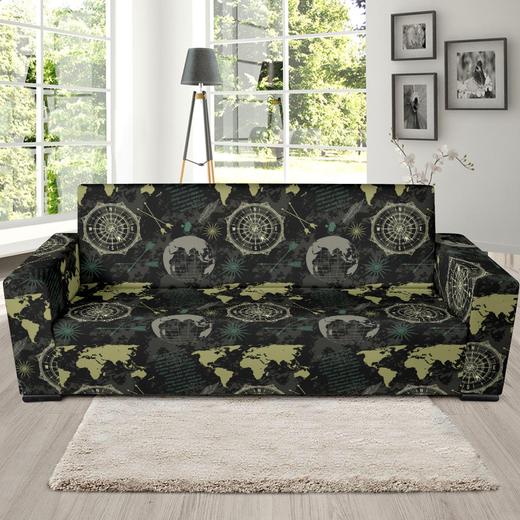 World Map Print Design LKS303 Sofa Slipcover
