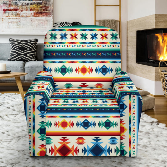 Aztec Pattern Print Design 02 Recliner Slipcover with Pocket