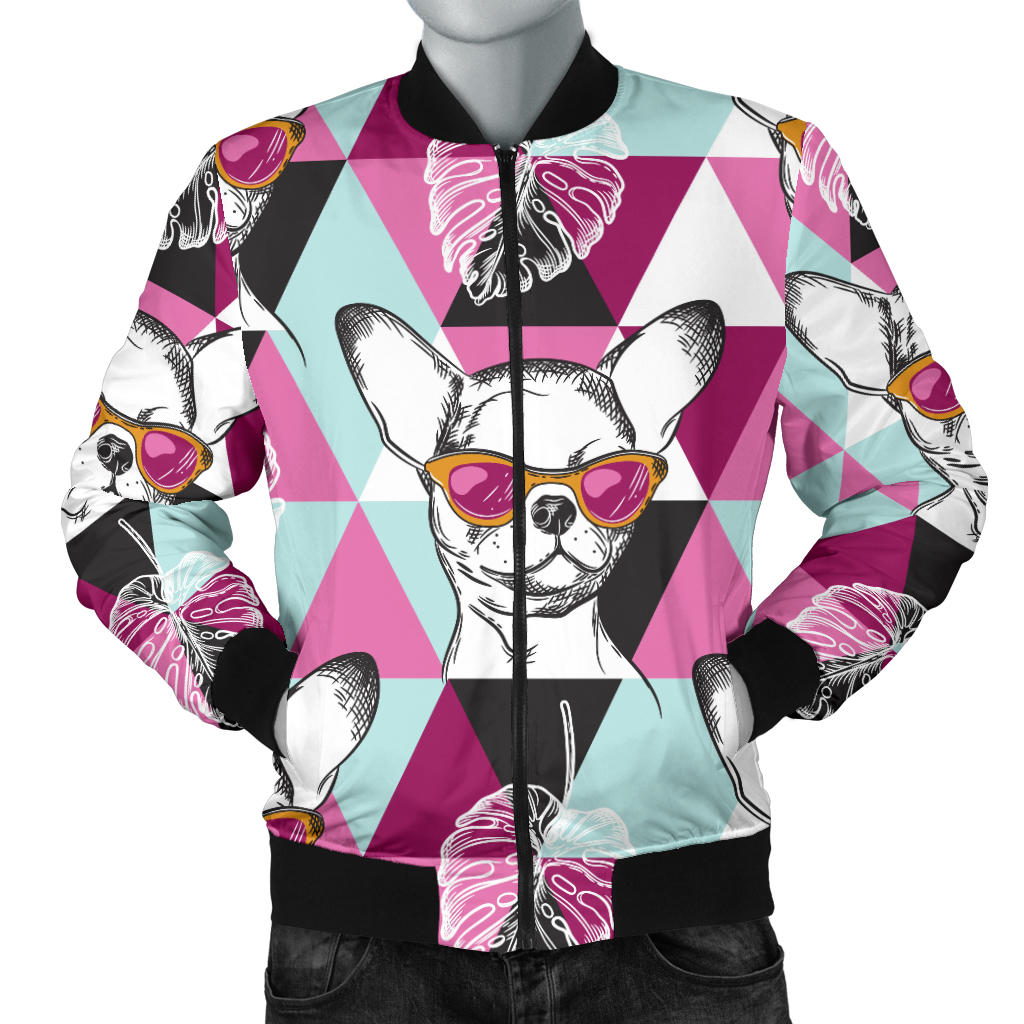 Chihuahua Cute Triangle Pattern Men Bomber Jacket
