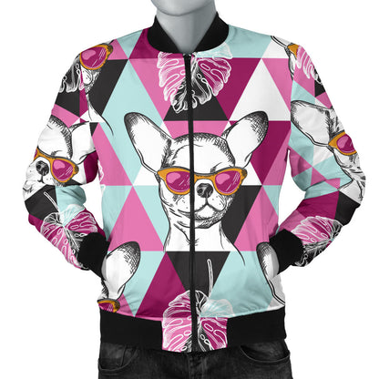 Chihuahua Cute Triangle Pattern Men Bomber Jacket