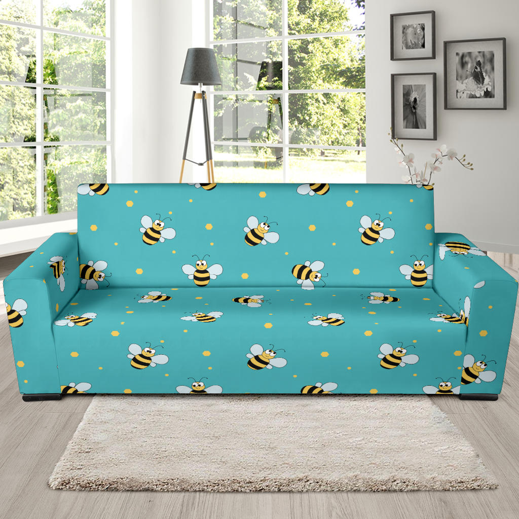 Bee With Dot Print Design LKS309 Sofa Slipcover