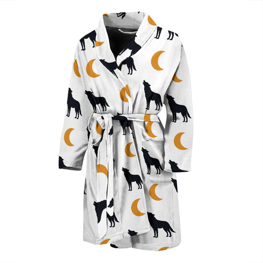 Wolf Moon Print Design LKS302 Men Bathrobe