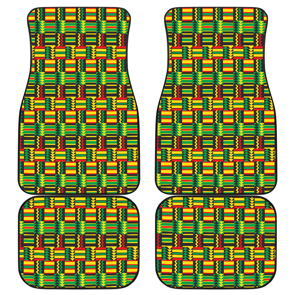 African Zip Zag Print Pattern Car Floor Mats Front Back