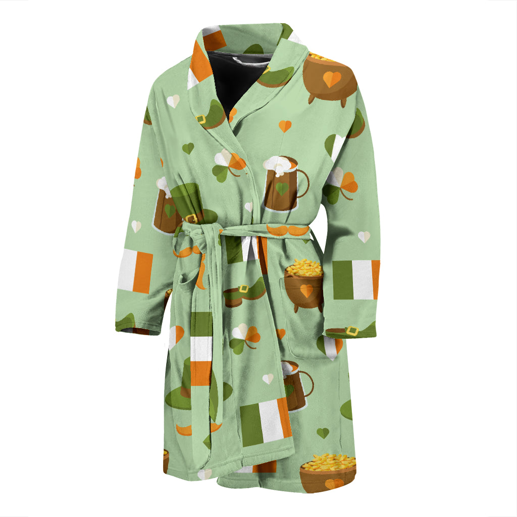 St Patricks Day Print Design LKS302 Men Bathrobe