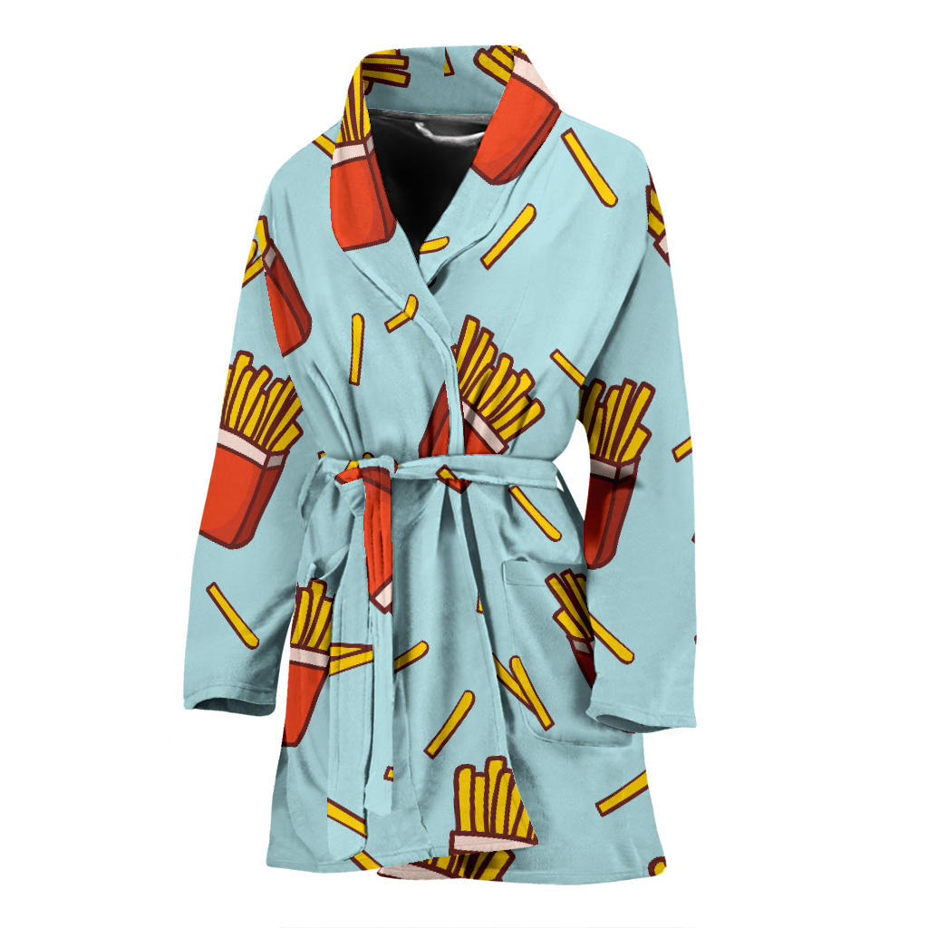 French Fried Pattern Print Design 02 Women Bathrobe