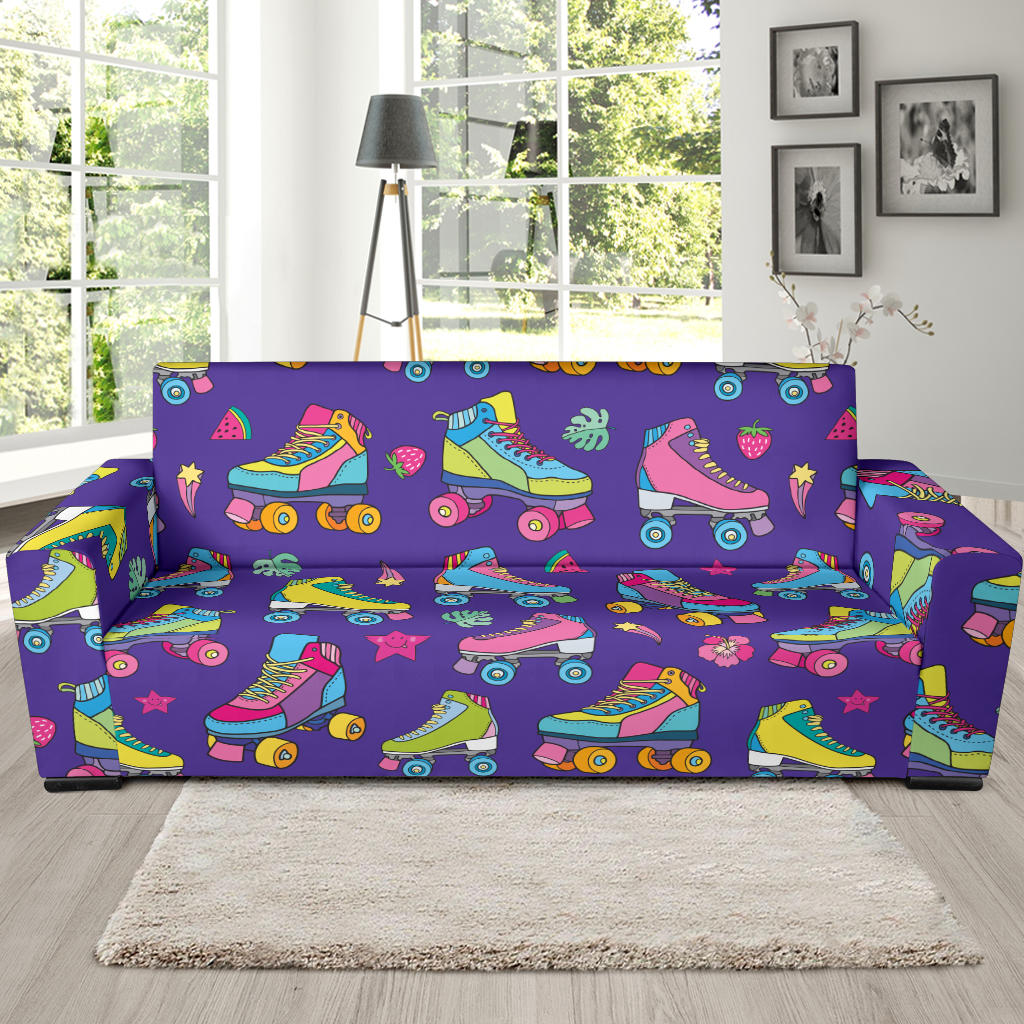 Roller skate Colorful Pattern Print Design A05 Sofa Slipcover