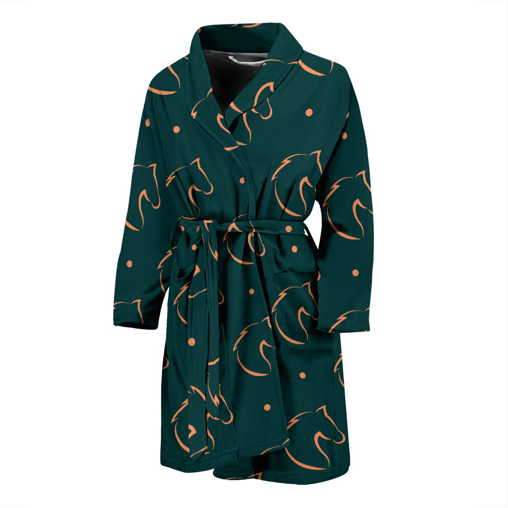 Horse Head Print Design LKS302 Men Bathrobe