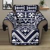 Blue White Tribal Aztec Recliner Cover Protector