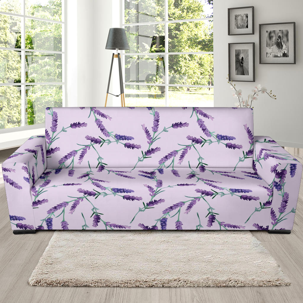 Lavender Pattern Print Design 02 Sofa Slipcover