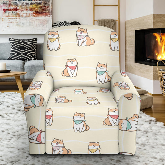 Shiba Inu Print Design LKS306 Recliner Slipcover with Pocket