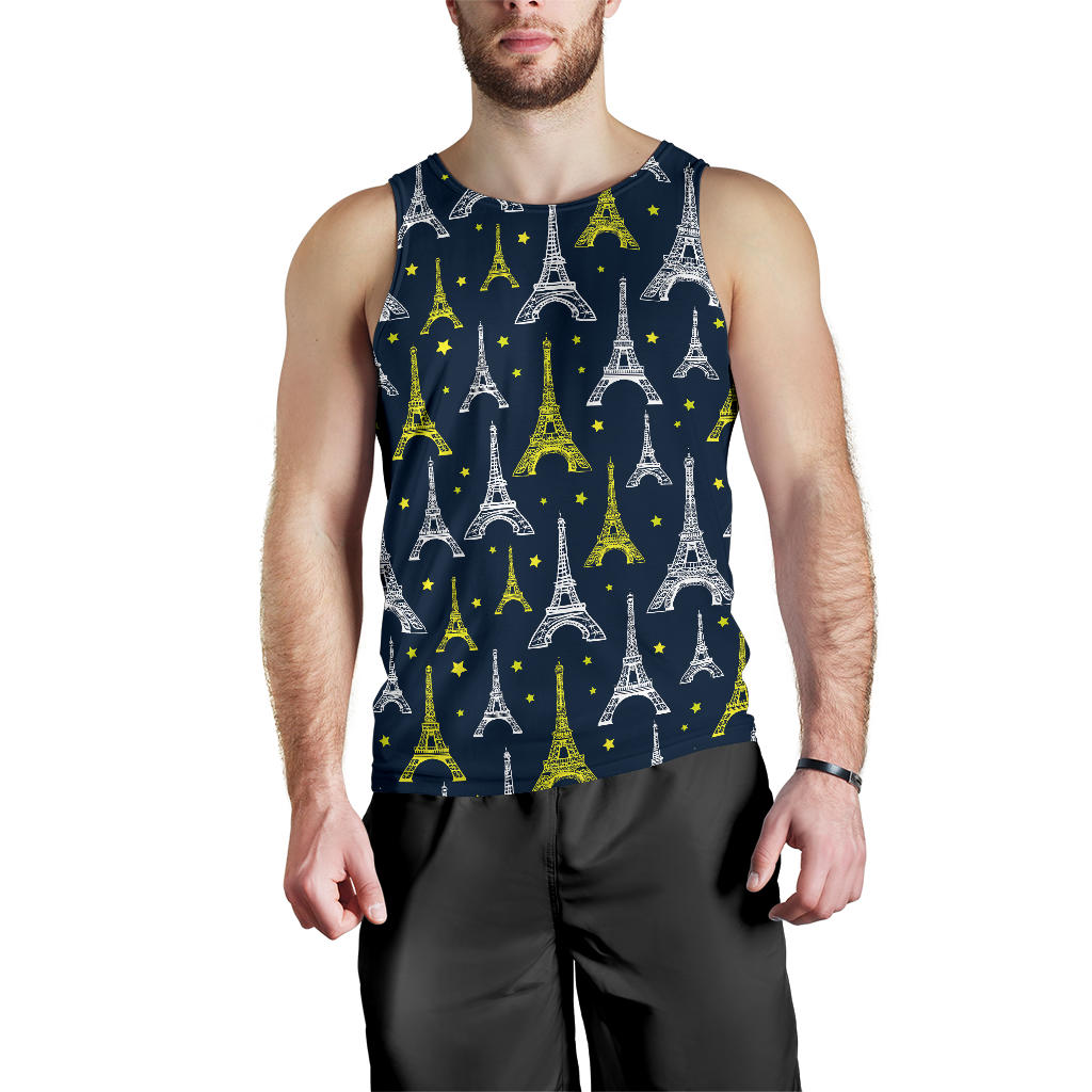 Eiffel Tower Star Print Men Tank Top