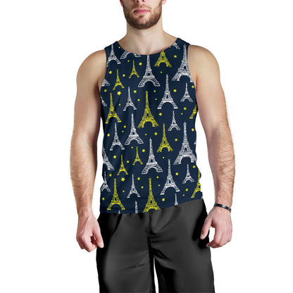 Eiffel Tower Star Print Men Tank Top