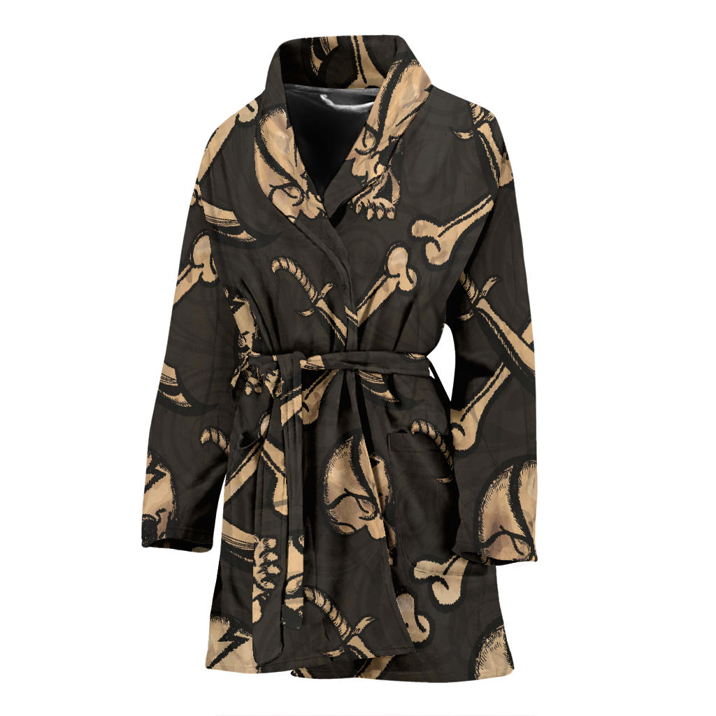 Pirate Pattern Print Design A03 Women Bathrobe