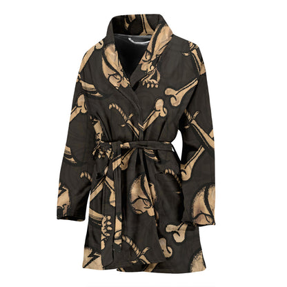 Pirate Pattern Print Design A03 Women Bathrobe