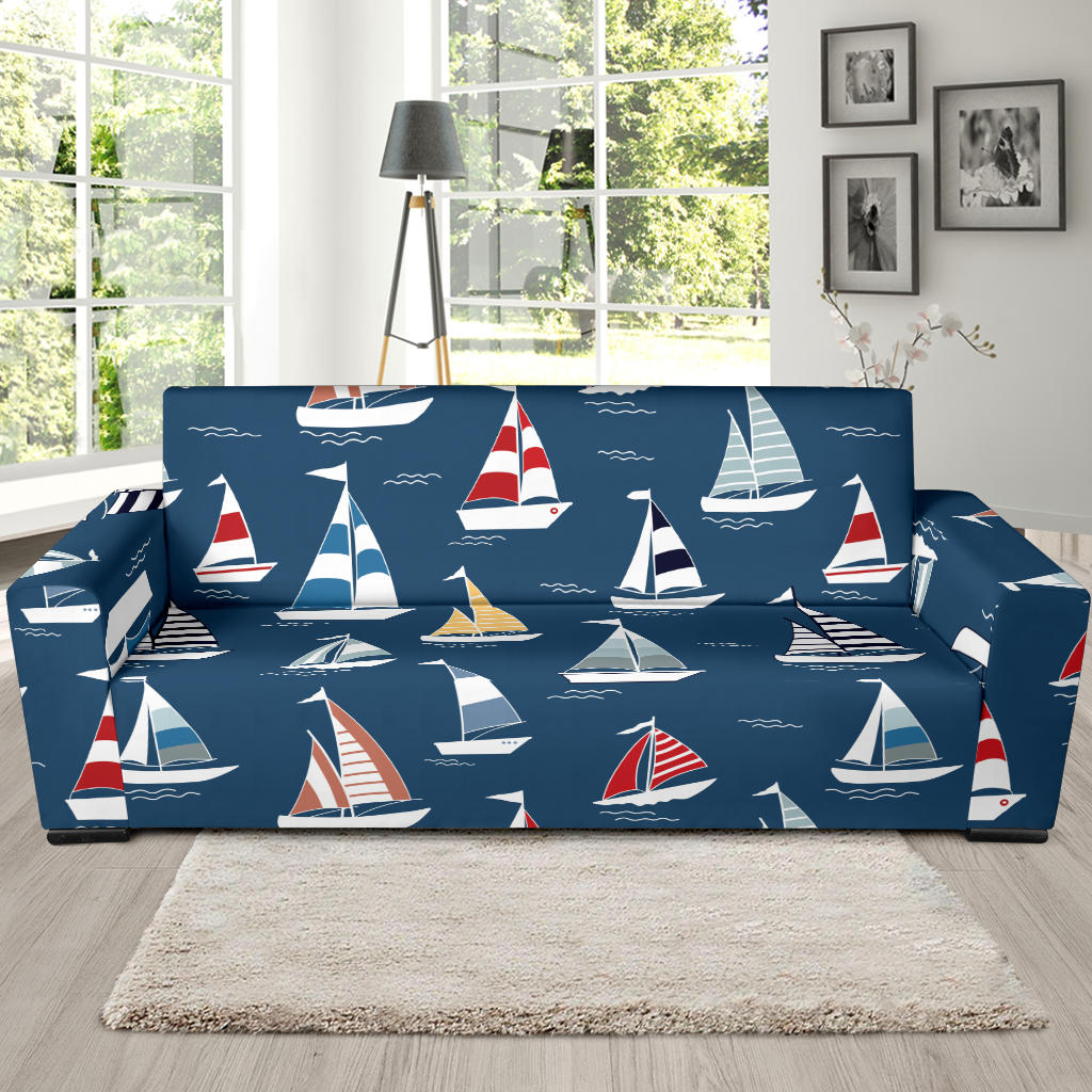 Sailing Ships Pattern Print Design A04 Sofa Slipcover