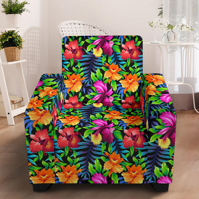 Tropical Folower Colorful Print Armchair Slipcover