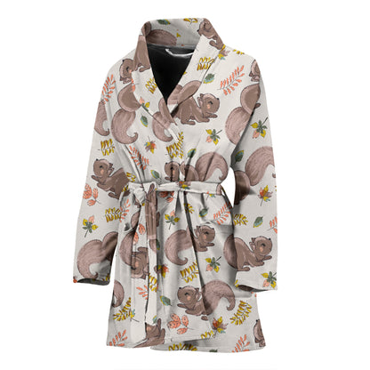 Squirrel Print Design LKS307 Women Bathrobe