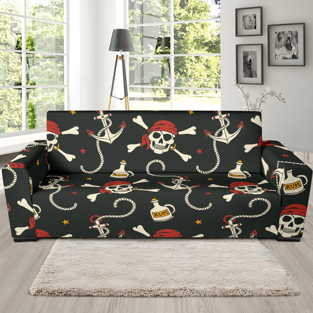 Pirate Pattern Print Design A02 Sofa Slipcover