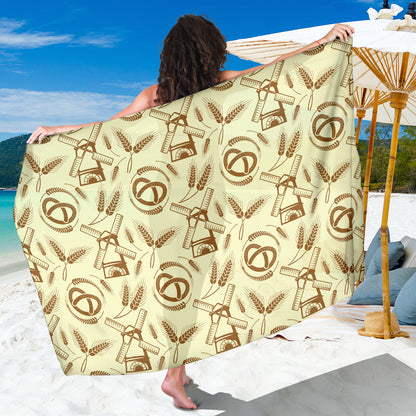 Agricultural Windmills Print Design 03 Sarong Pareo Wrap