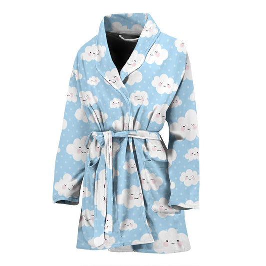 Cloud Pattern Print Design 02 Women Bathrobe