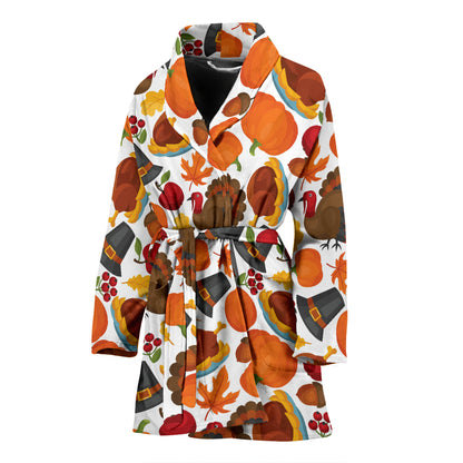 Thanksgiving Print Design LKS304 Women Bathrobe