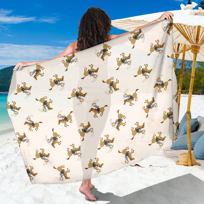 Cowboy Pattern Print Design 01 Sarong Pareo Wrap