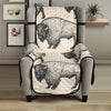 Bison Pattern Print Design 02 Armchair Cover Protector