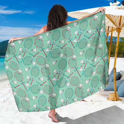 Badminton Pattern Print Design 05 Sarong Pareo Wrap