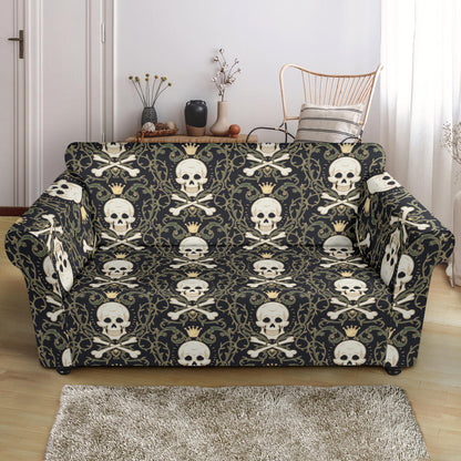 Skull King Print Design LKS307 Loveseat Couch Slipcover