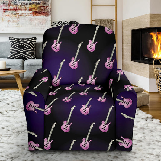 Electric Guitar Print Design LKS405 Recliner Slipcover with Pocket