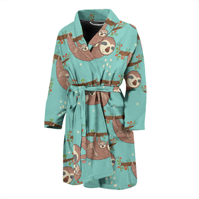 Sloth Print Design LKS302 Men Bathrobe