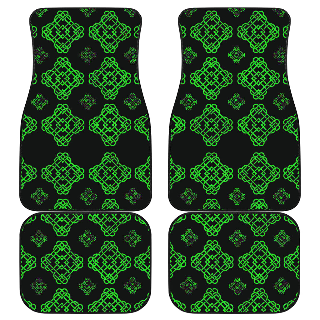 Celtic Knot Green Neon Design Car Floor Mats Front Back