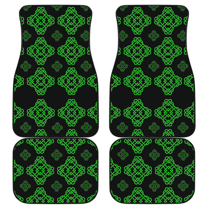 Celtic Knot Green Neon Design Car Floor Mats Front Back