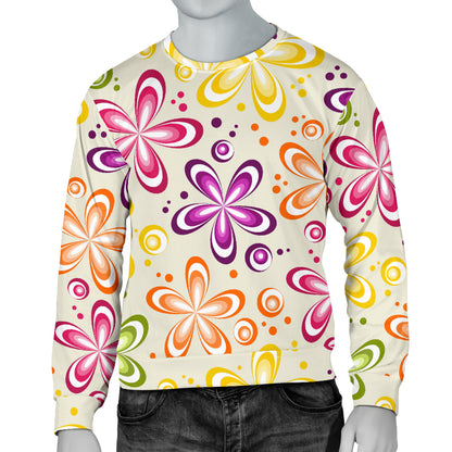 Flower Power Colorful Design Print Men Long Sleeve Sweatshirt