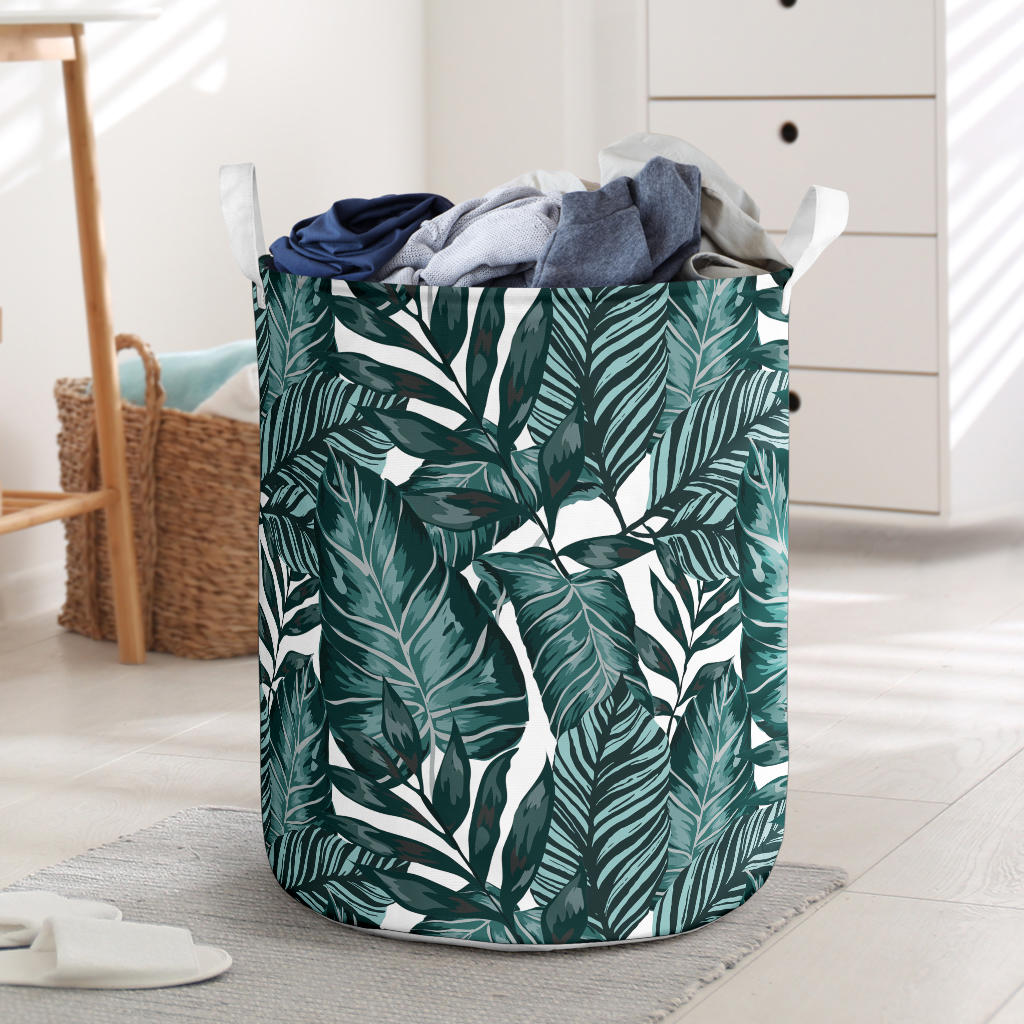 Tropical Palm Leaves Pattern Laundry Basket