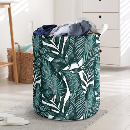 Tropical Palm Leaves Pattern Laundry Basket