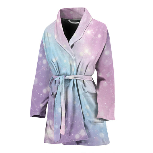 Cosmic Pastel Pattern Print Design 02 Women Bathrobe