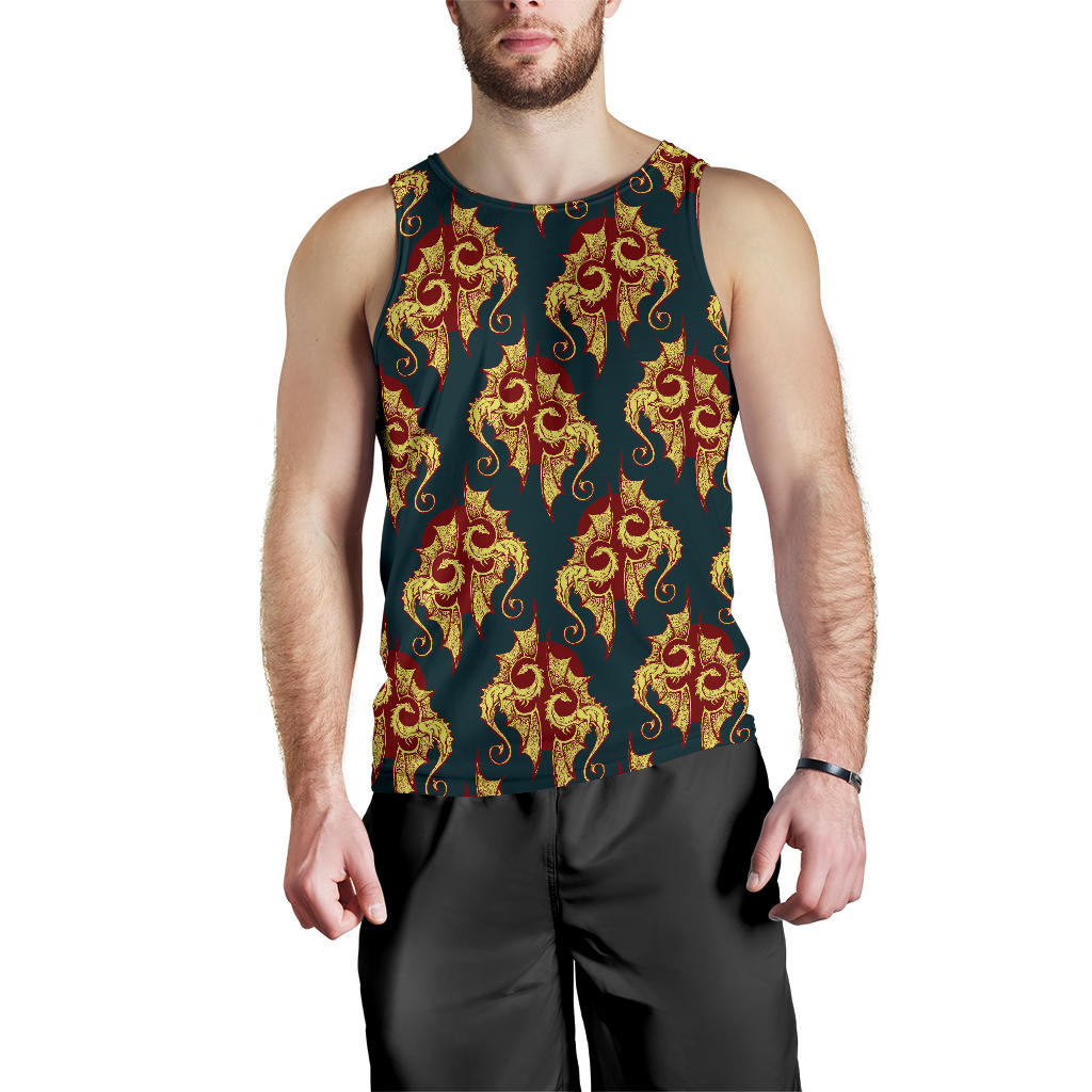 Dragons Gold Design Pattern Men Tank Top