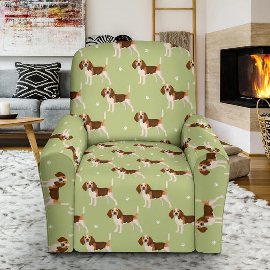 Beagle Pattern Print Design 07 Recliner Slipcover with Pocket