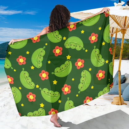 Peas Pattern Print Design A01 Sarong Pareo Wrap
