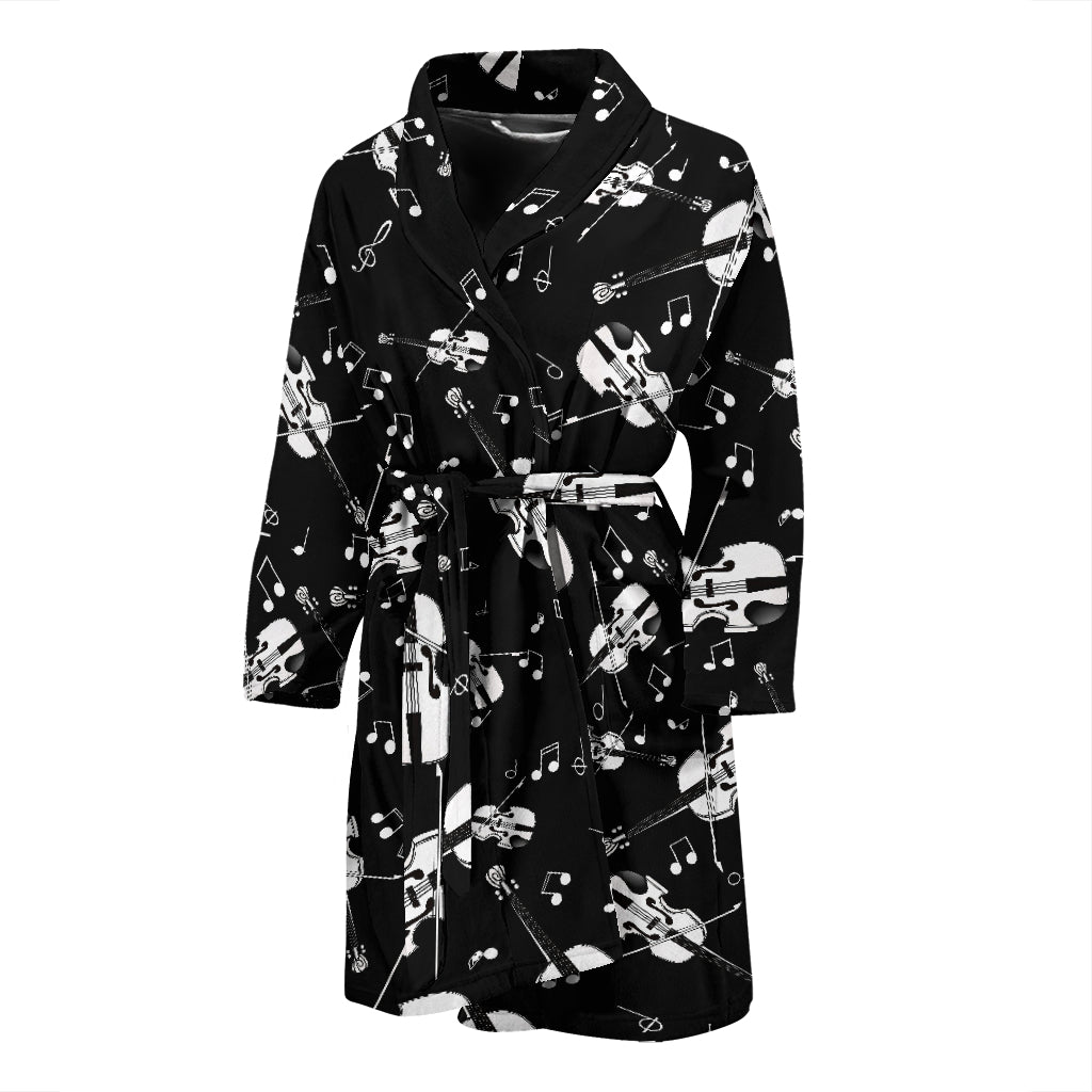 Violin Print Design LKS404 Men Bathrobe