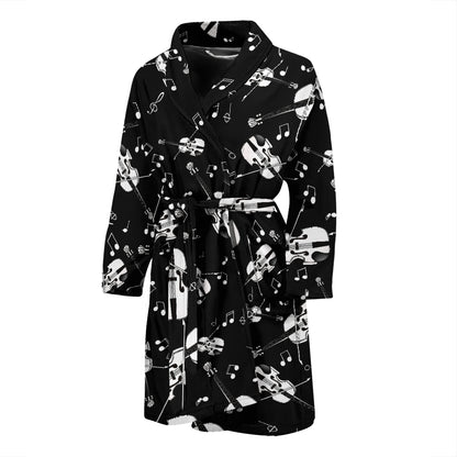 Violin Print Design LKS404 Men Bathrobe