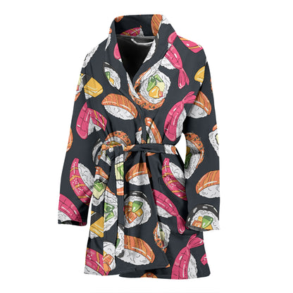 Sushi Print Design LKS306 Women Bathrobe